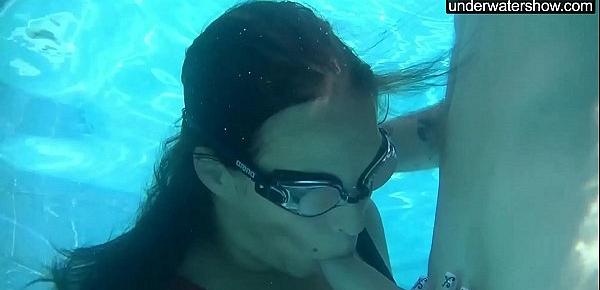 Submerged underwater with a dick inside her